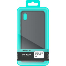 Чехол (клип-кейс) BoraSCO для Samsung Galaxy A01 Core Silicone Case черный (матовый) (39204)