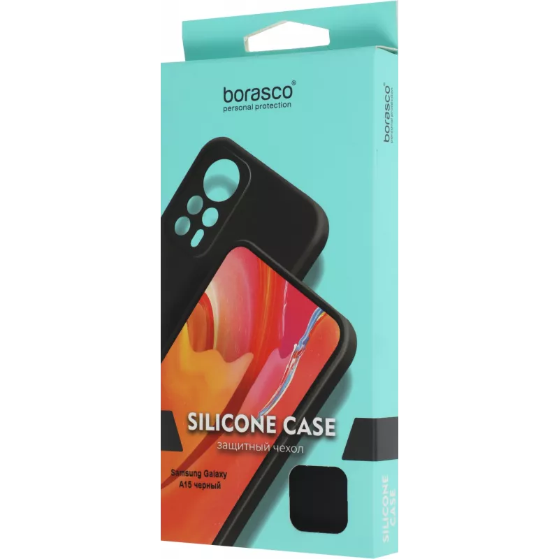 Чехол (клип-кейс) BoraSCO для Samsung Galaxy A15 Silicone Case черный (72783)