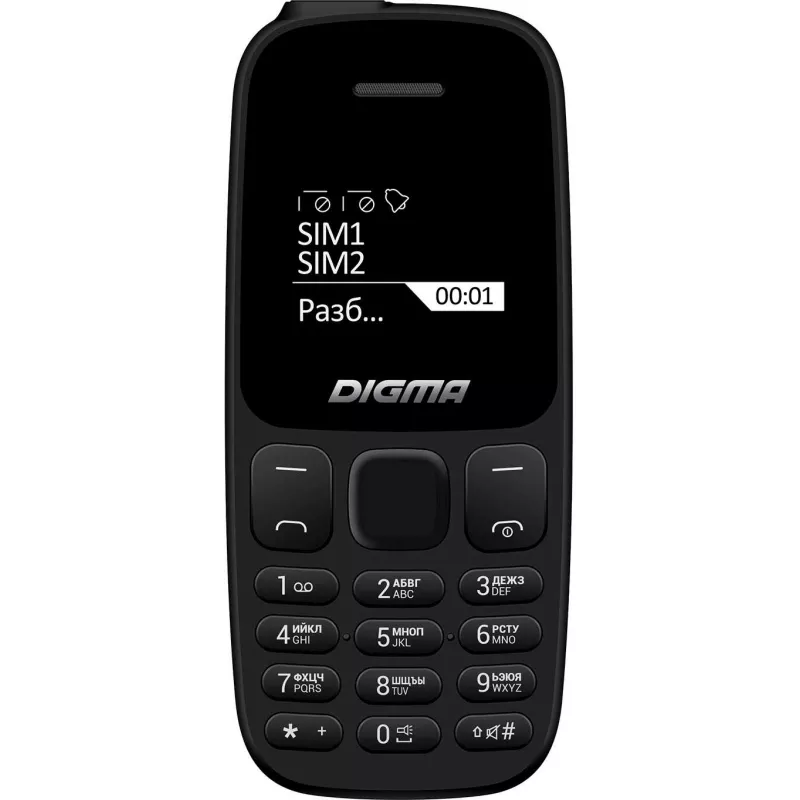 Мобильный телефон Digma A106 Linx 32Mb черный моноблок 2Sim 1.44" 68x98 GSM900/1800
