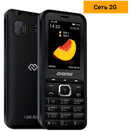 Мобильный телефон Digma LINX B241 32Mb черный моноблок 2Sim 2.44