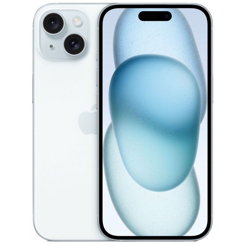 Смартфон Apple A3090 iPhone 15 256Gb голубой моноблок 3G 4G 1Sim 6.1" 1179x2556 iOS 17 48Mpix 802.11 a/b/g/n/ac/ax NFC GPS GSM900/1800 Protect
