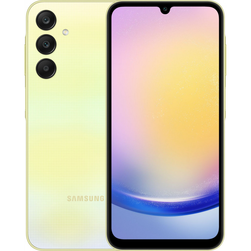 Смартфон Samsung SM-A256E Galaxy A25 256Gb 8Gb желтый моноблок 3G 4G 2Sim 6.5" 1080x2340 Android 14 50Mpix 802.11 a/b/g/n/ac NFC GPS GSM900/1800 GSM1900 TouchSc microSD max1024Gb