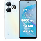 Смартфон Infinix X6525 Smart 8 128Gb 4Gb белый моноблок 3G 4G 2Sim 6.56" 720x1612 Android 13 13Mpix 802.11 a/b/g/n/ac GPS GSM900/1800 GSM1900 TouchSc Protect FM A-GPS microSD max2048Gb