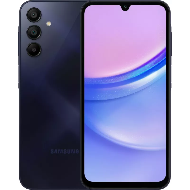Смартфон Samsung SM-A155F Galaxy A15 128Gb 4Gb темно-синий моноблок 3G 4G 2Sim 6.5" 1080x2340 Android 14 50Mpix 802.11 a/b/g/n/ac NFC GPS GSM900/1800 GSM1900 TouchSc microSD max1024Gb