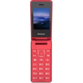 Мобильный телефон XENIUM X600 красный раскладной 2Sim 2.8" 240x320 Nucleus 0.3Mpix GSM900/1800 MP3 FM microSD max32Gb