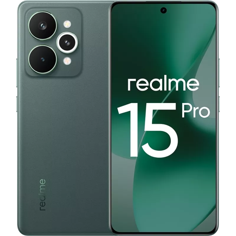 Смартфон Realme RMX5101 15 Pro 512Gb 12Gb зеленый моноблок 3G 4G 6.78" 1264x2780 Android 15 50Mpix 802.11 a/b/g/n/ac/6 NFC GPS GSM900/1800 GSM1900