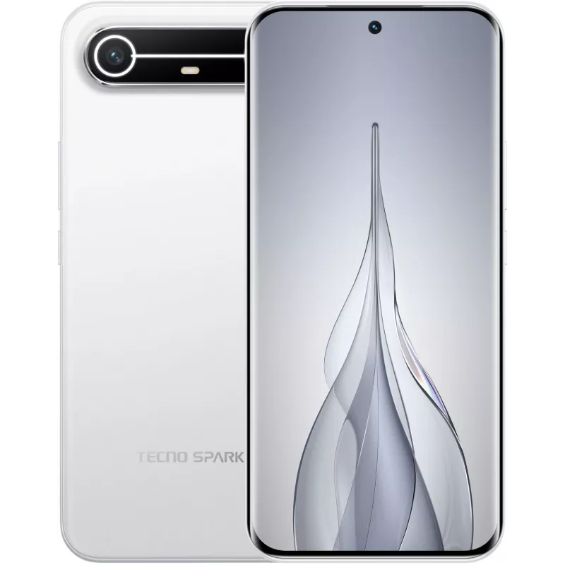 Смартфон Tecno Spark Slim 256Gb 8Gb белый моноблок 3G 4G 2Sim 6.78" 1224x2720 Android 15 50Mpix 802.11 a/b/g/n/ac/ax NFC GPS GSM900/1800 Protect FM