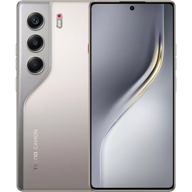 Смартфон Tecno Camon 40 128Gb 8Gb титан моноблок 3G 4G 2Sim 6.78" 1080x2436 Android 15 50Mpix 802.11 a/b/g/n/ac NFC GPS GSM900/1800 GSM1900 Protect FM microSD max1024Gb