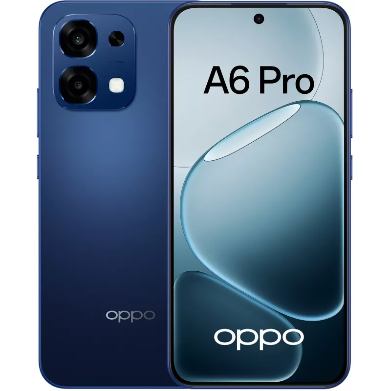 Смартфон Oppo A6 Pro 256Gb 8Gb синий моноблок 3G 4G 2Sim 6.57" 1080x2372 Android 15 50Mpix 802.11 a/b/g/n/ac NFC GPS GSM900/1800 GSM1900 Protect A-GPS microSDXC max2048Gb