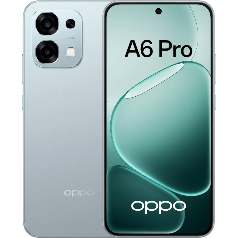Смартфон Oppo A6 Pro 256Gb 8Gb зеленый моноблок 3G 4G 2Sim 6.57" 1080x2372 Android 15 50Mpix 802.11 a/b/g/n/ac NFC GPS GSM900/1800 GSM1900 Protect A-GPS microSDXC max2048Gb