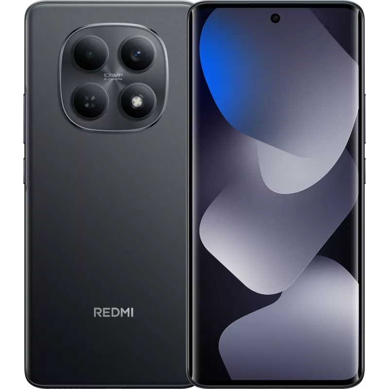 Смартфон Xiaomi Redmi Note 15 256Gb 8Gb черный моноблок 3G 4G 2Sim 6.77" 1080x2392 Android 15 108Mpix 802.11 a/b/g/n/ac NFC GPS GSM900/1800 GSM1900 Protect microSD max2048Gb