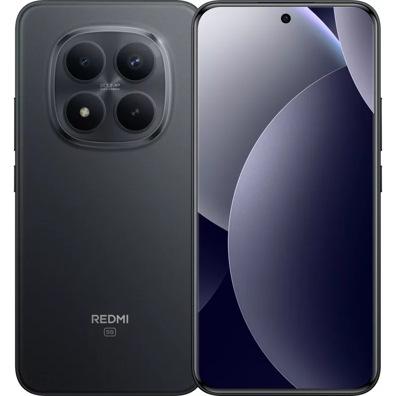 Смартфон Xiaomi Redmi Note 15 Pro+ 5G 256Gb 8Gb черный моноблок 3G 4G 2Sim 6.83" 1280x2772 Android 15 200Mpix 802.11 a/b/g/n/ac/ax NFC GPS GSM900/1800 GSM1900 Protect