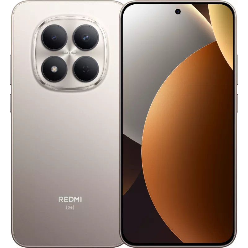 Смартфон Xiaomi Redmi Note 15 Pro 5G 512Gb 8Gb титановый моноблок 3G 4G 2Sim 6.83" 1280x2772 Android 15 200Mpix 802.11 a/b/g/n/ac/ax NFC GPS GSM900/1800 GSM1900 Protect