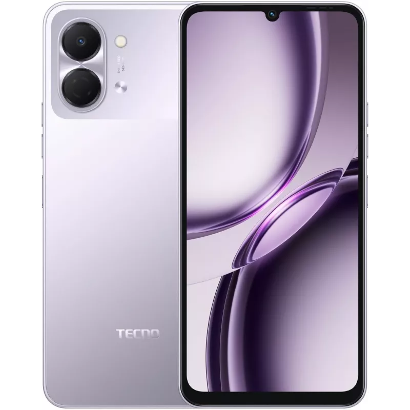 Смартфон Tecno Spark Go 3 64Gb 4Gb фиолетовый моноблок 3G 4G 2Sim 6.75" 720x1600 Android 15 13Mpix 802.11 a/b/g/n/ac NFC GPS GSM900/1800 Protect microSD max1024Gb