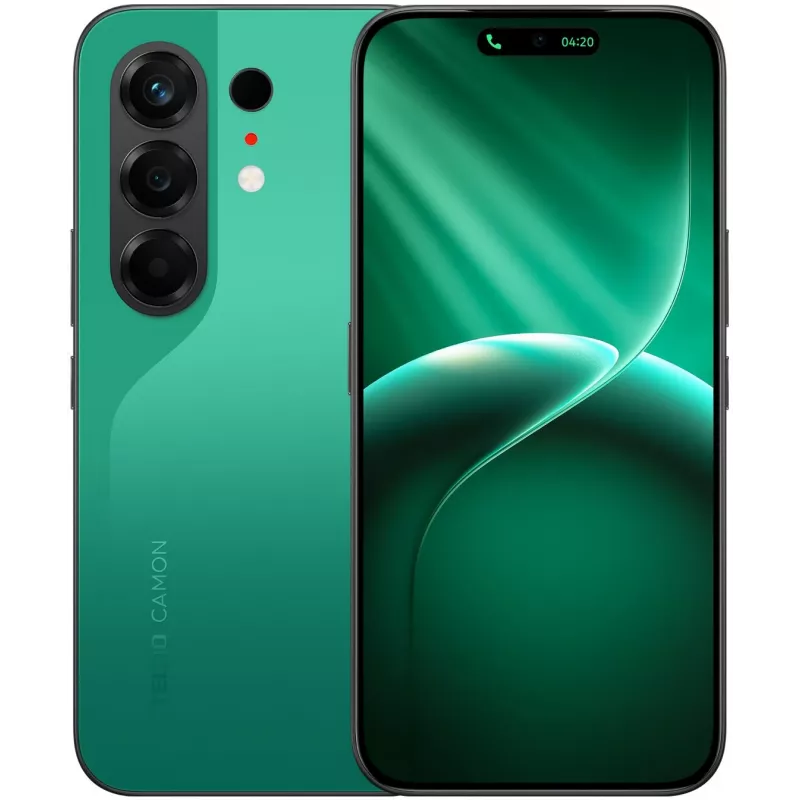 Смартфон Tecno Camon 50 256Gb 12Gb зеленый моноблок 3G 4G 6.78" 1208x2644 Android 16 50Mpix 802.11 a/b/g/n/ac NFC GPS GSM900/1800 GSM1900 Protect