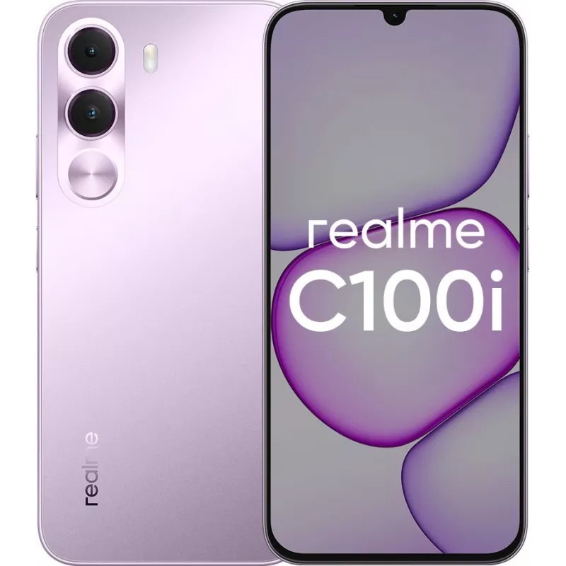 Смартфон Realme RMX5377 C100i 128Gb 4Gb фиолетовый моноблок 3G 4G 2Sim 6.74" 720x1570 Android 16 8Mpix 802.11 a/b/g/n/ac NFC GPS GSM900/1800 GSM1900 FM microSD max2048Gb