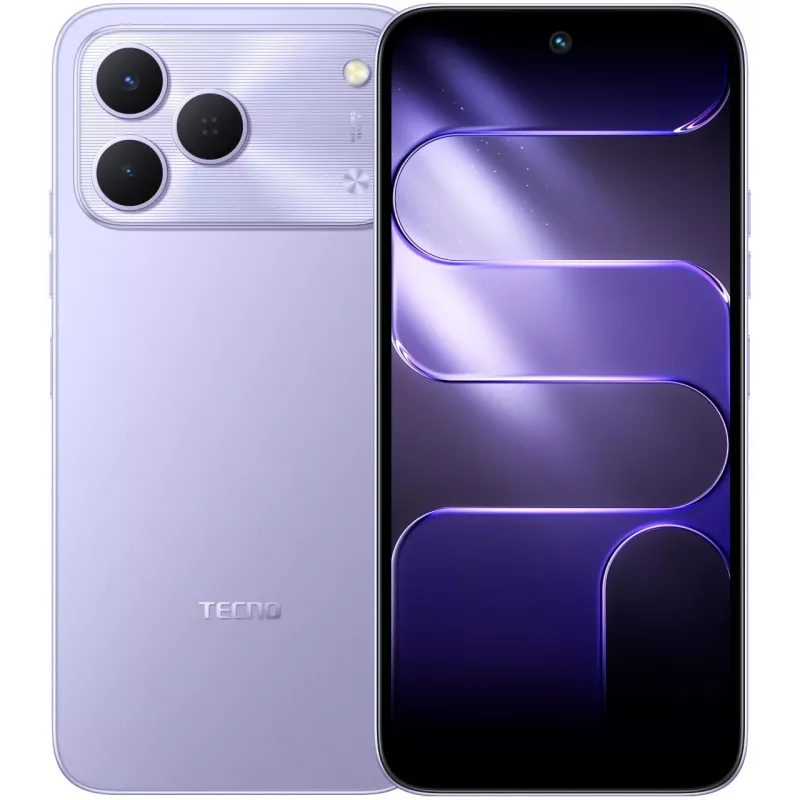 Смартфон Tecno Spark 50 128Gb 4Gb пурпурный моноблок 3G 4G 2Sim 6.67" 720x1600 Android 16 50Mpix 802.11 a/b/g/n/ac/ax NFC GPS GSM900/1800 GSM1900 Protect FM microSD max2048Gb