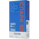 Смартфон Tecno Spark 50 128Gb 4Gb синий моноблок 3G 4G 2Sim 6.67" 720x1600 Android 16 50Mpix 802.11 a/b/g/n/ac/ax NFC GPS GSM900/1800 GSM1900 Protect FM microSD max2048Gb