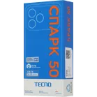 Смартфон Tecno Spark 50 128Gb 8Gb черный моноблок 3G 4G 2Sim 6.78" 720x1600 Android 16 50Mpix 802.11 a/b/g/n/ac/ax NFC GPS GSM900/1800 GSM1900 Protect FM microSD max2048Gb