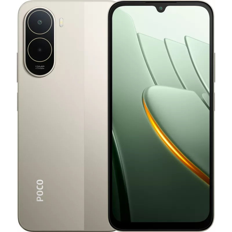 Смартфон Xiaomi Poco C81 Pro 128Gb 4Gb золотистый моноблок 3G 4G 2Sim 6.9" 720x1600 Android 13Mpix 802.11 a/b/g/n/ac NFC GPS GSM1900 microSD max1024Gb