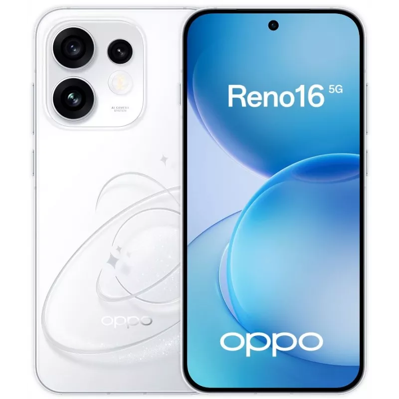 Смартфон Oppo CPH2865 Reno16 5G 256Gb 12Gb белый моноблок 3G 4G 2Sim 6.32" 1216x2640 Android 16 50Mpix 802.11 a/b/g/n/ac/ax NFC GPS Protect