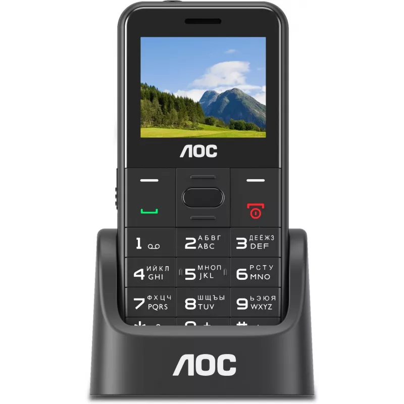 Мобильный телефон AOC 205 A черный моноблок 2Sim 2" 128x160 RTOS 0.08Mpix GSM900/1800 FM microSD max32Gb