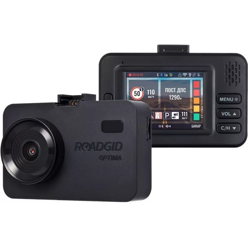 Видеорегистратор с радар-детектором Roadgid Optima GT черный 2Mpix 1080x1920 1080p 135гр. GPS MSTAR 8339