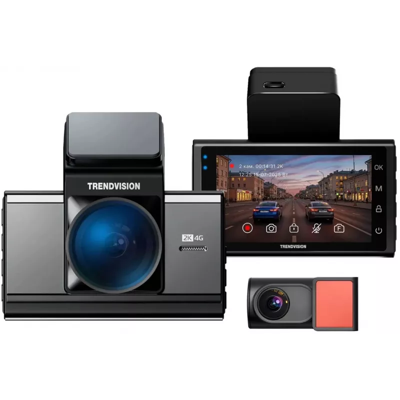 Видеорегистратор TrendVision Online Air 4G черный 1080x1920 1080p 16гр. GPS Allwinner V853