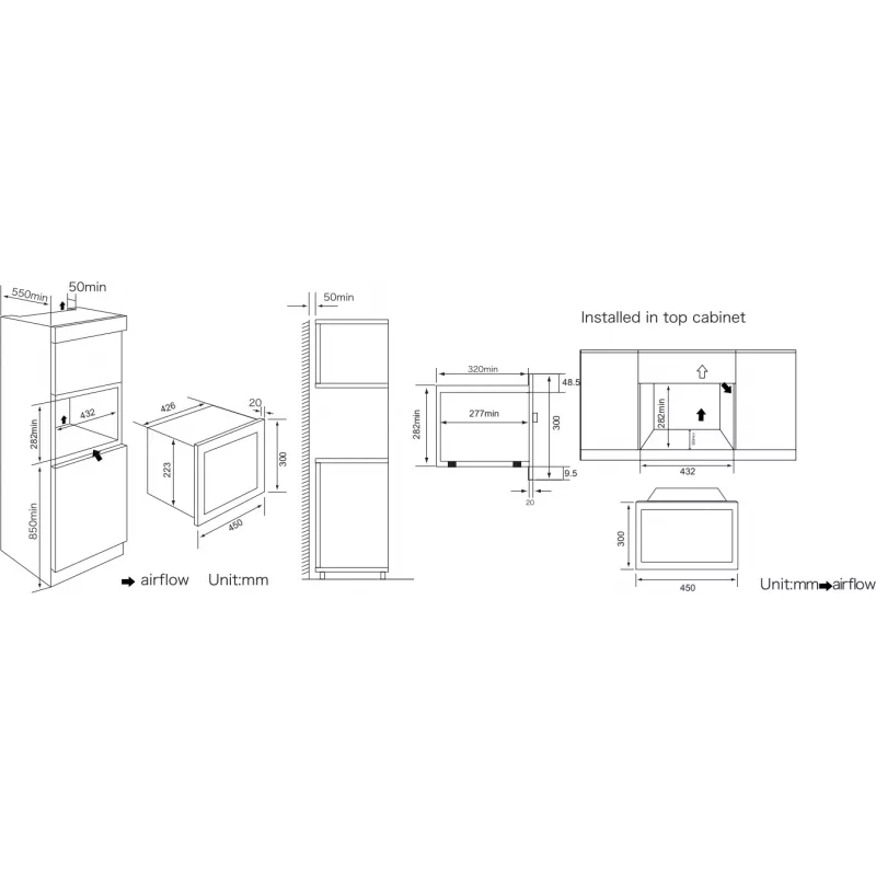 Микроволновая печь Weissgauff HMT-452 20л. 600Вт белый (встраиваемая)
