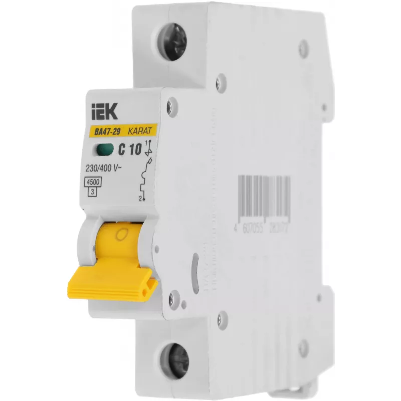 Выключатель автоматический IEK MVA20-1-010-C ВА47-29 10A тип C 4.5kA 1П 230/400В 1мод белый (упак.:1шт)