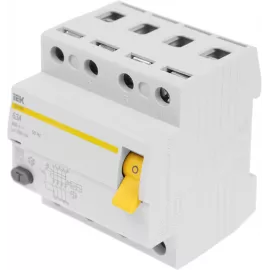 Выключатель дифф.тока УЗО IEK MDV10-4-063-300 ВД1-63 63A 300мА AC 4П 400В 4мод белый (упак.:1шт)