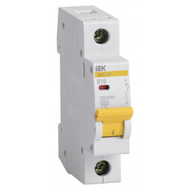 Выключатель автоматический IEK MVA20-1-016-B 16A тип B 4.5kA 1П 230/400В 1мод белый (упак.:1шт)