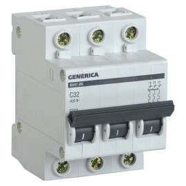 Выключатель автоматический IEK MVA25-3-032-C Generica 32A тип C 4.5kA 3П 400В 3мод серый (упак.:1шт)