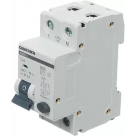 Выключатель автом. дифф. тока IEK MAD25-5-016-C-30 АВДТ 32 Generica 16A тип C 6kA 30мА AC 2П 230В 2мод серый (упак.:1шт)