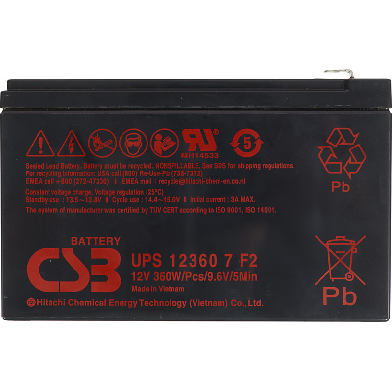 Батарея для ИБП CSB UPS12360 6 12В 7.5Ач