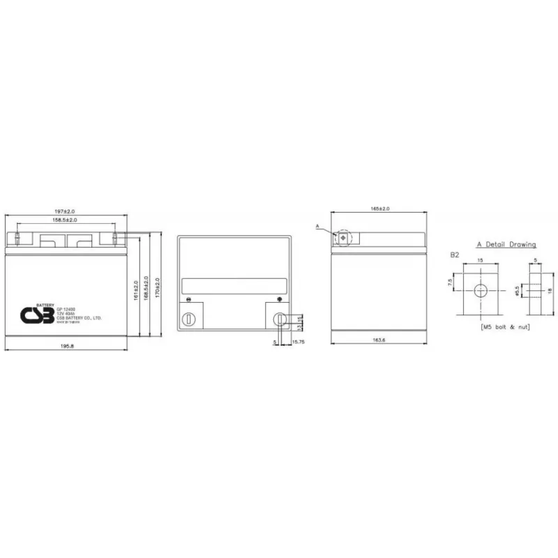 Батарея для ИБП CSB GP12400 12В 40Ач