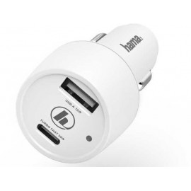 Автомобильное зар./устр. Hama H-183322 42W 3A (PD+QC) USB/USB Type-C универсальное белый (00183322)