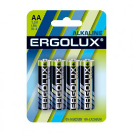 Батарея Ergolux Alkaline LR6-BL4 AA 2800mAh (4шт) блистер