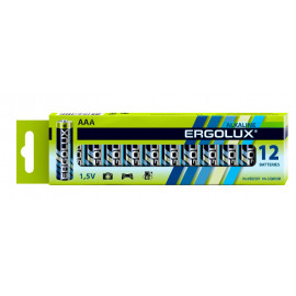 Батарея Ergolux Alkaline LR03 BP-12 AAA 1150mAh (12шт) коробка