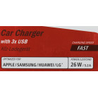 Автомобильное зар./устр. Hama H-173603 5W 2.1A+2.1A+1A 3xUSB универсальное черный (00173603)