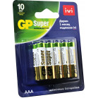 Батарея GP Super Alkaline 24A/IVI-2CR10 AAA (10шт) блистер
