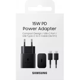 Сетевое зар./устр. Samsung EP-T1510X 15W 2A+1.67A (PD) USB Type-C для Samsung черный (EP-T1510XBEGRU)