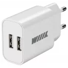 Сетевое зар./устр. Wiiix UNN-1-2-01 12W 2.4A 2xUSB универсальное белый