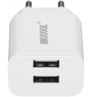 Сетевое зар./устр. Wiiix UNN-1-2-01 12W 2.4A 2xUSB универсальное белый