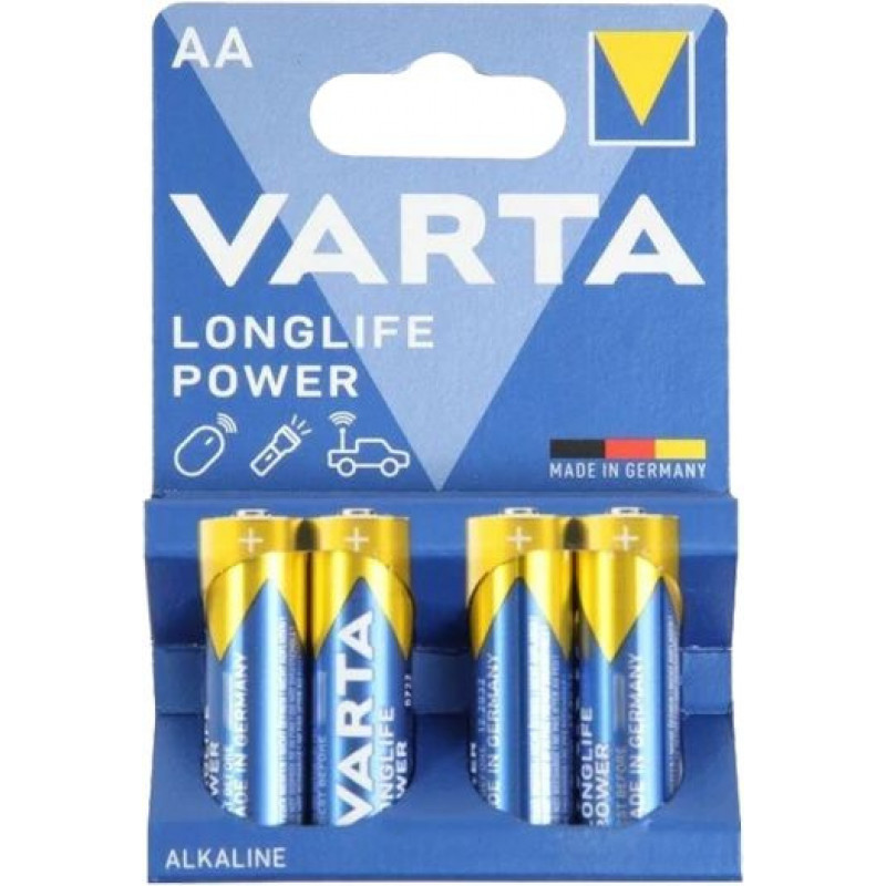 Батарея Varta Longlife power HIGH ENERGY LR6 BL4 Alkaline AA (4шт) блистер