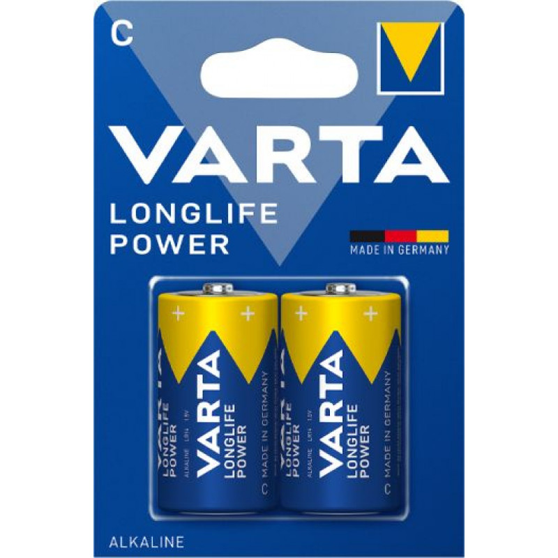 Батарея Varta Longlife power LR14 BL2 Alkaline C (2шт) блистер