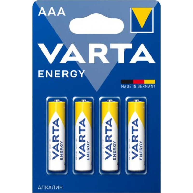 Батарея Varta Energy LR03 BL4 Alkaline AAA (4шт) блистер