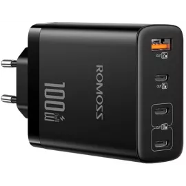 Сетевое зар./устр. Romoss AC100H 100W 5A (PD) USB/3xUSB Type-C универсальное черный
