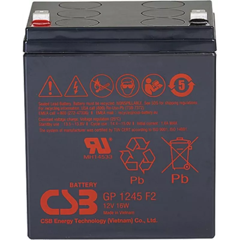 Батарея для ИБП CSB GP1245 (12V16W) 12В 4.5Ач