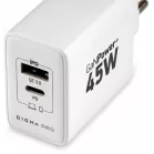 Сетевое зар./устр. Digma Pro DPW4A 45W 3A (PD+QC) USB-C/USB-A универсальное белый (DPW4A5GX11WH)
